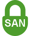 изображение как SAN сертификат закрывает на замок несколько сайтов
